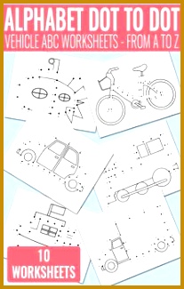 Vehicle Dot to Dot Alphabet Worksheets 325207