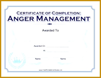 Celebrate the pletion of an anger management course with this blue official looking certificate 261337
