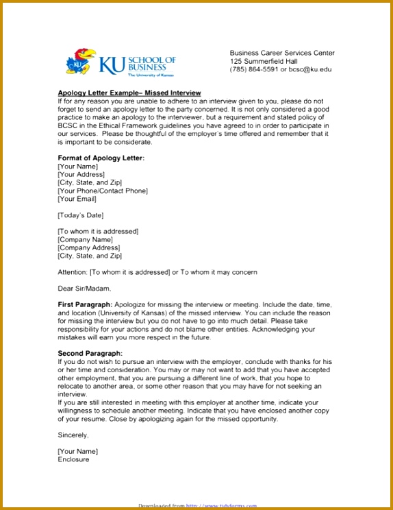 Apology Letter Example 744574