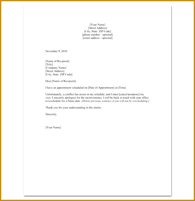 Reschedule Appointment Request Letter 1 673651