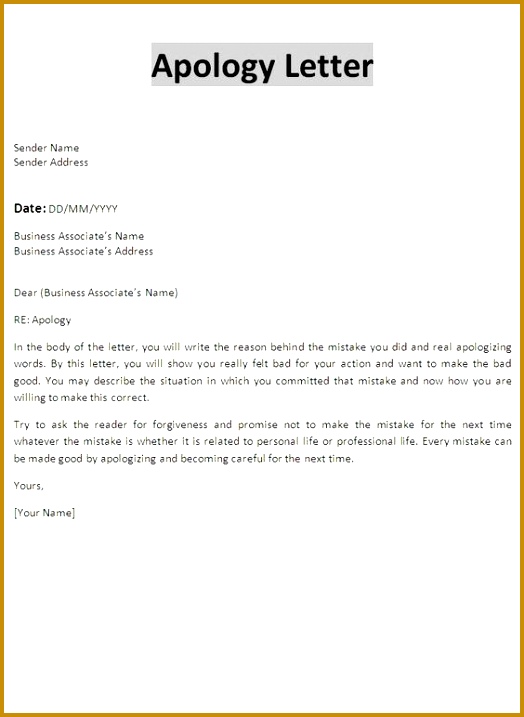 Formal Apology Letter 524717