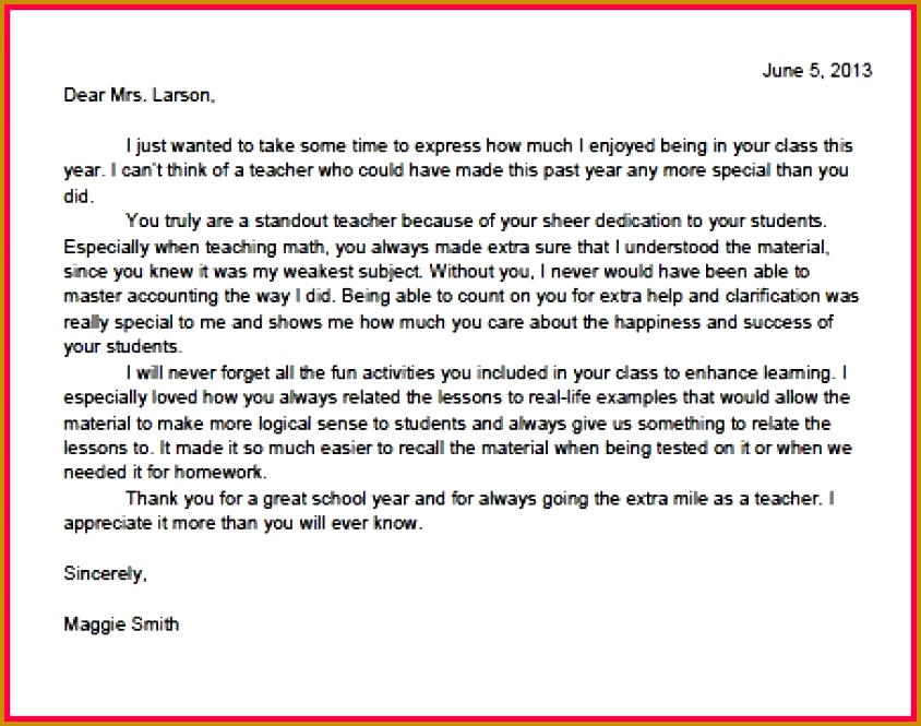 teacher appreciation letter teacher appreciation thank you letter 844665
