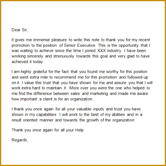 Promotion Letter Re mendation Letter For Civil Engineer From kqmas Sample Thank You Letter Boss Free Documents Download Word For 558558