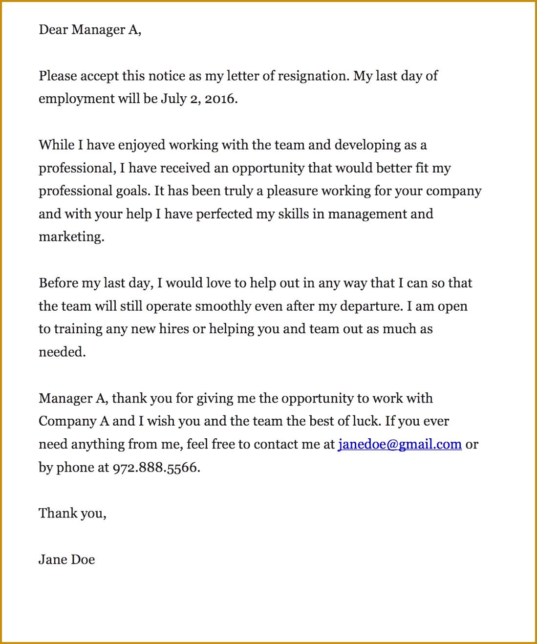 Appreciation Letter After Resignation Resignation Letter Format Chief Executive Thank You Letter To Boss After Resignation 13181099