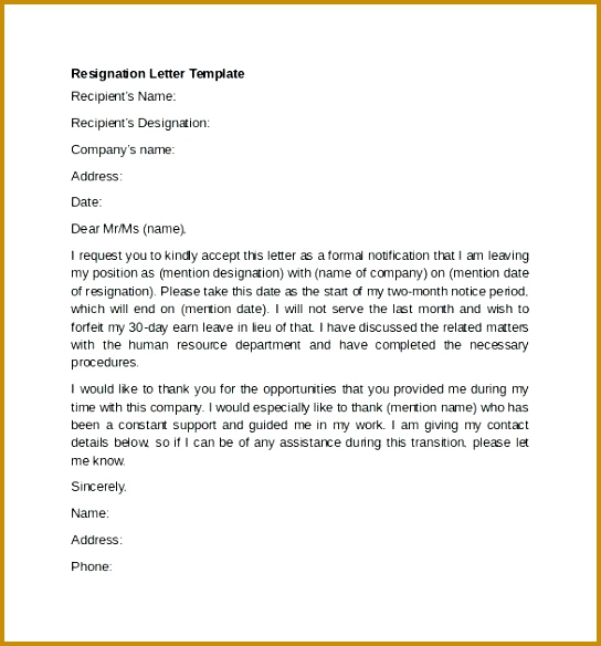 letter of resignation template different types resignation letters how to write a resignation resignation letter sample letter of resignation template 584544