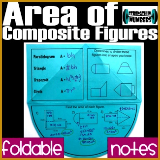 Area of posite Figures Foldable Notes Interactive Notebook 325325