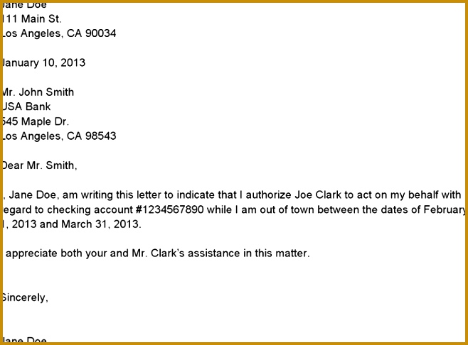 free sample financial authorization letter docx pdf page format collect material noc from bank loan cover 658486