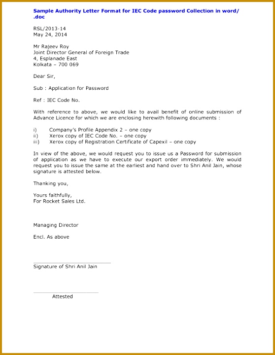 letter format wordthorization word authorization collect passport sample templates 720558
