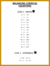3 pages BALANCING CHEMICAL EQUATIONS 217167