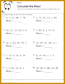 5 Worksheets for Calculating Mean Averages 285219