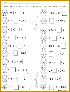 FREE Winter Worksheet using Single Digit Equal Equations 297228
