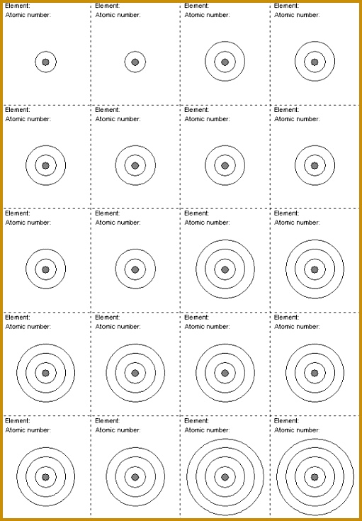 blank bohr model worksheet blank fill in for first 20 elements Physical science Pinterest 735511