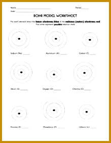 Collection of Bohr Model Worksheets Bluegreenish 282219
