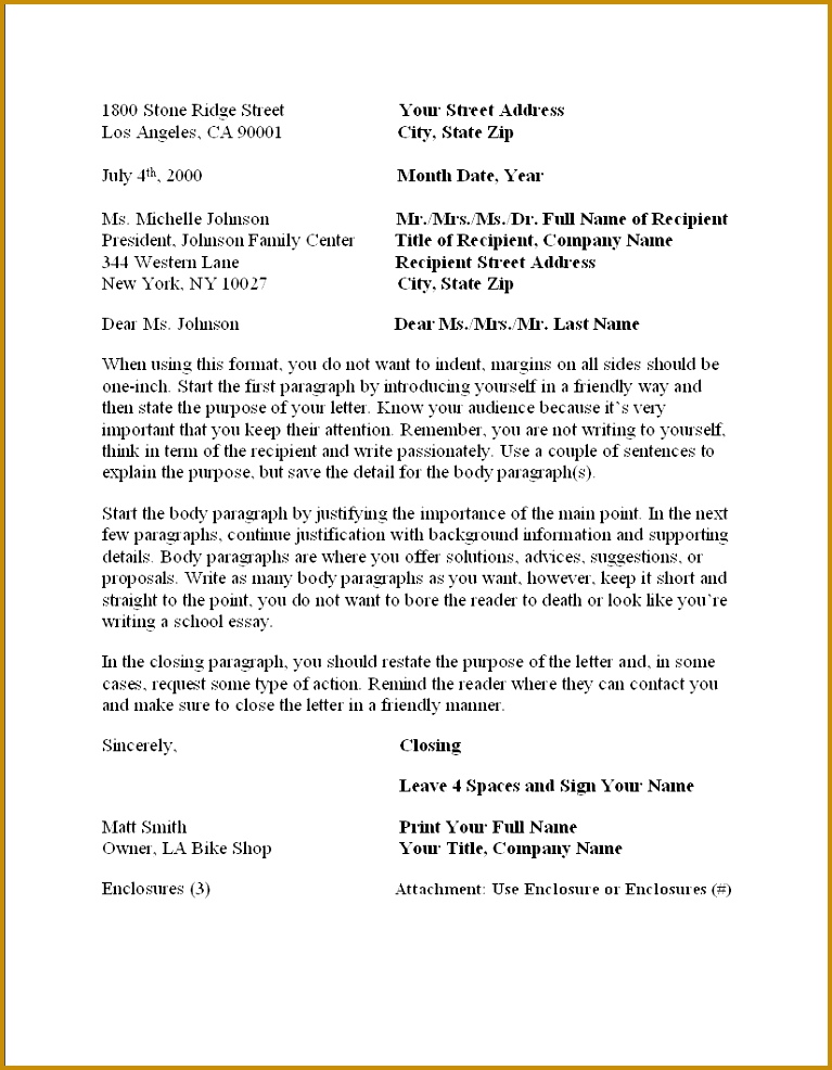 sample business letter format example businessprocess pinterest and 986767