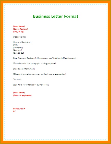 formal letter format to pany simple formal business 564435
