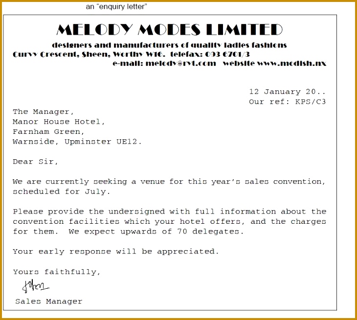 Replying to An Enquiry Letter PDF 655730