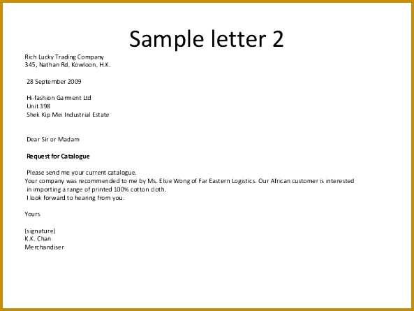 Simple Reply Business Inquiry Letter Sample for Your Business Inquiry Letter Sample for Requesting Product Catalogue 445593