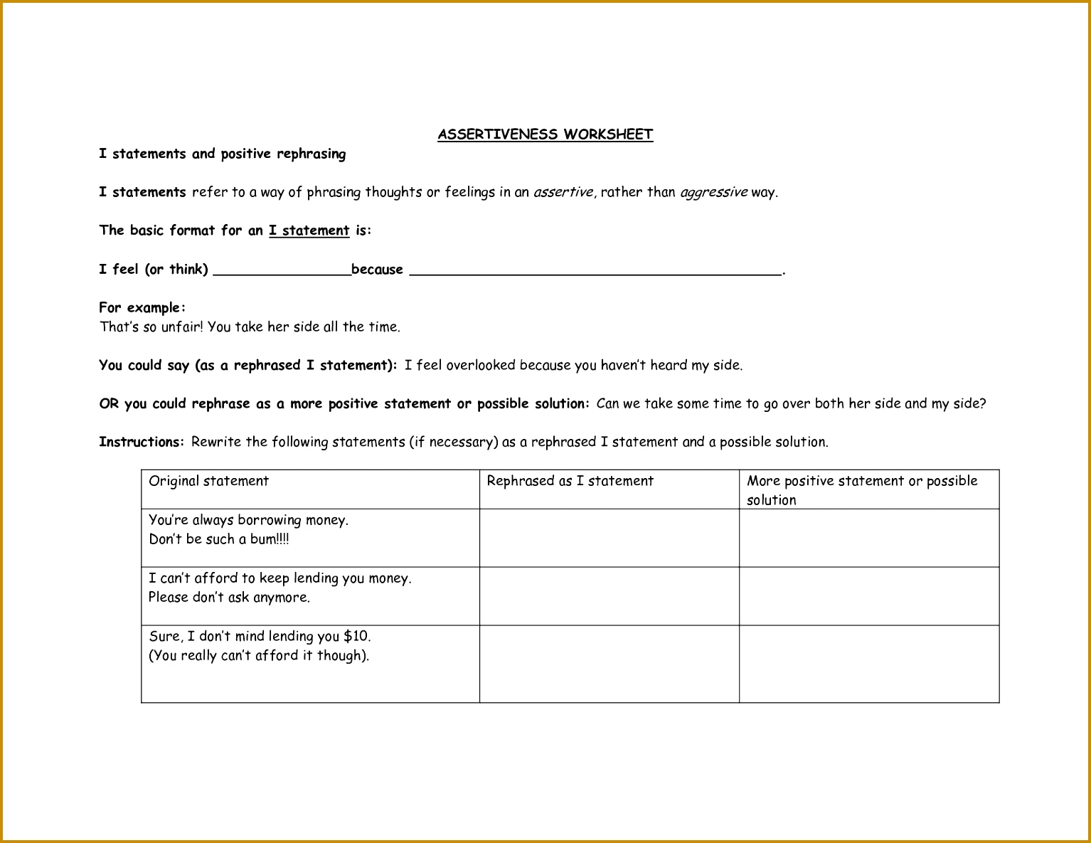 i statements worksheet Google Search 11851534