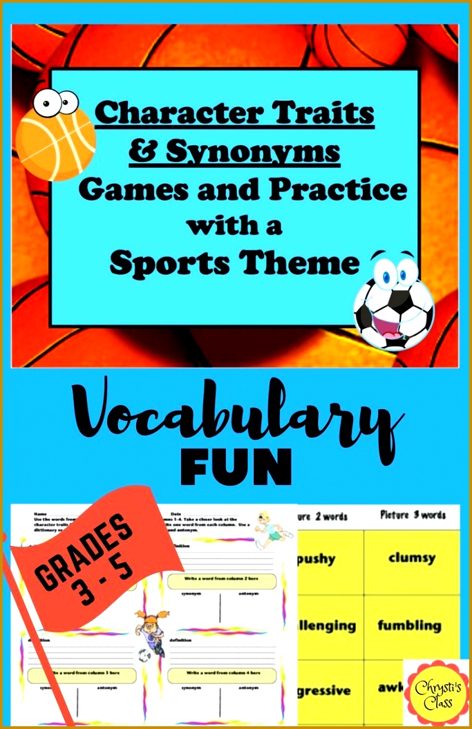 2 easy prep games 24 character traits and synonyms 6 sets of 4 synonyms ranging from easy to challenging to build vocabulary Practice worksheets 1055683