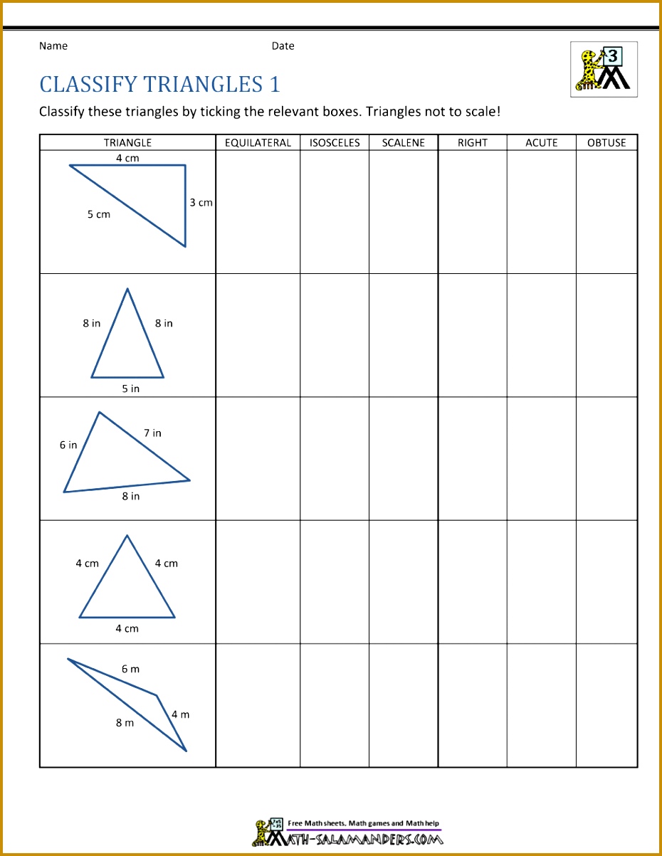 2D Shape Worksheets Classifying Triangles 3rd grade geometry classify triangles 1 1203930