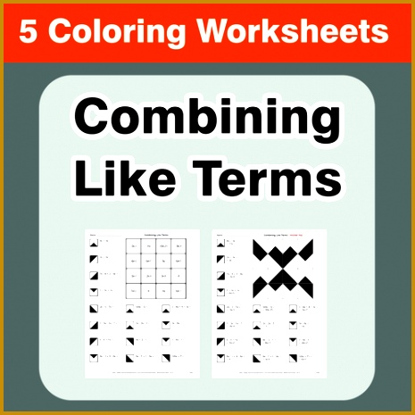 bining Like Terms Coloring Worksheets by bios444 Teaching Resources Tes 465465