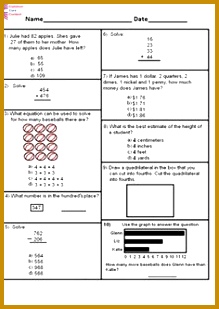 2nd Grade mon Core Math Assessment SHORT Form A 10 Questions Second Grade 309219
