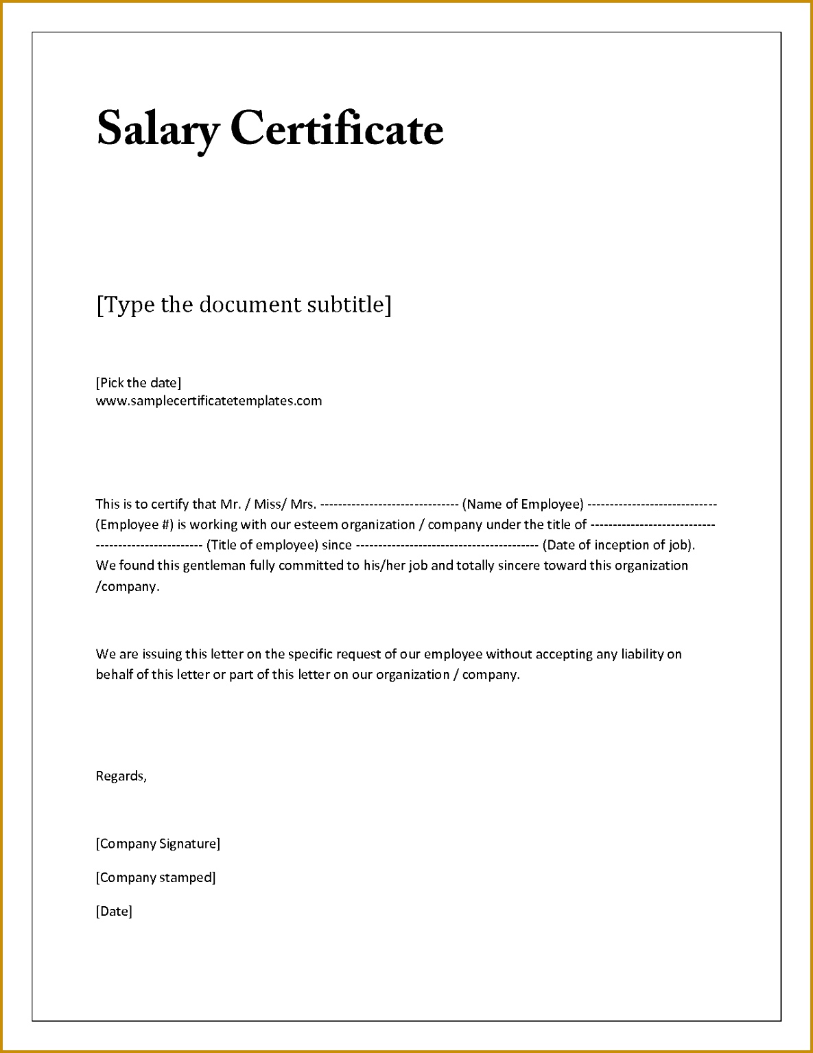 Salary Confirmation Letter Format 11851534