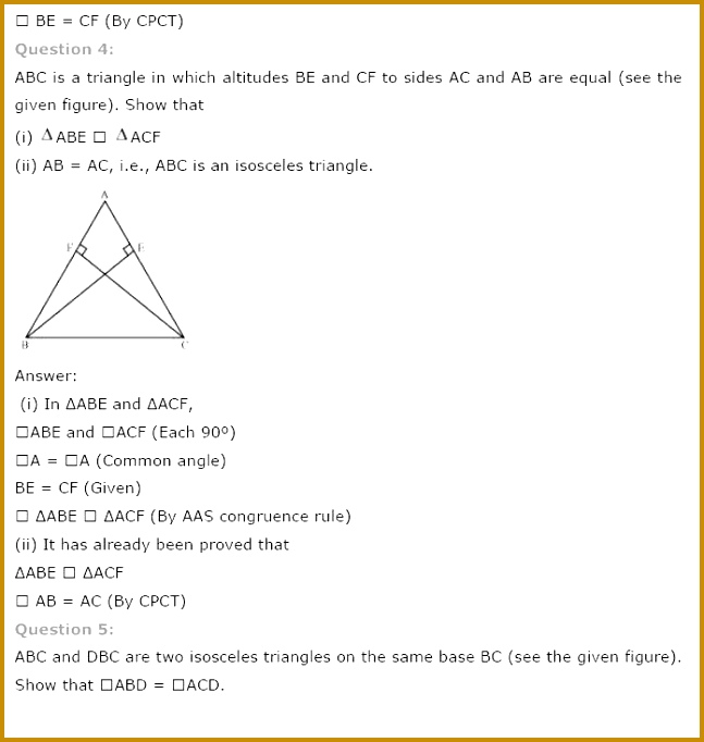 NCERT Solutions for Class 9th Maths Chapter 7 Triangles 682647