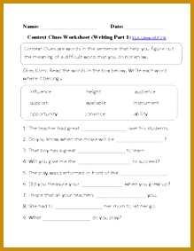 Context Clues Worksheet Writing Part 3 Intermediate 283219