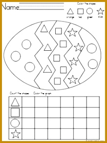 Easter Egg Shapes Graph for practice with shape recognition coloring and graphing 293219