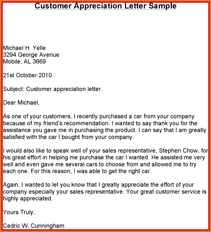 customer appreciation letter customer appreciation letter sample customer appreciation letter 763695