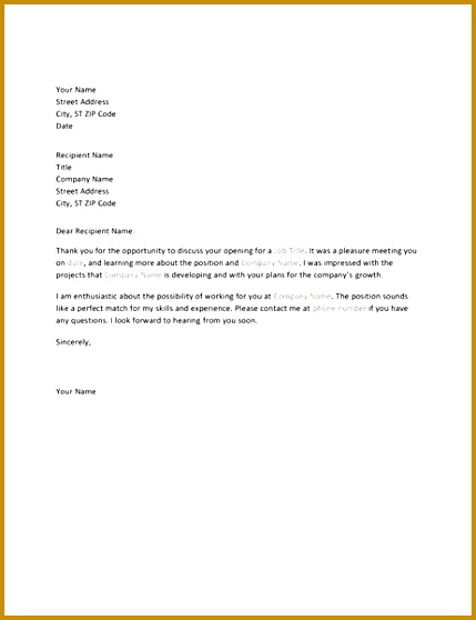 Interview thank you letter 558429