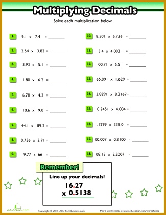 Multiplication with Decimals 421325