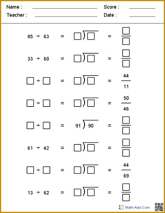 Math Facts Worksheets 5Th Grade 736569