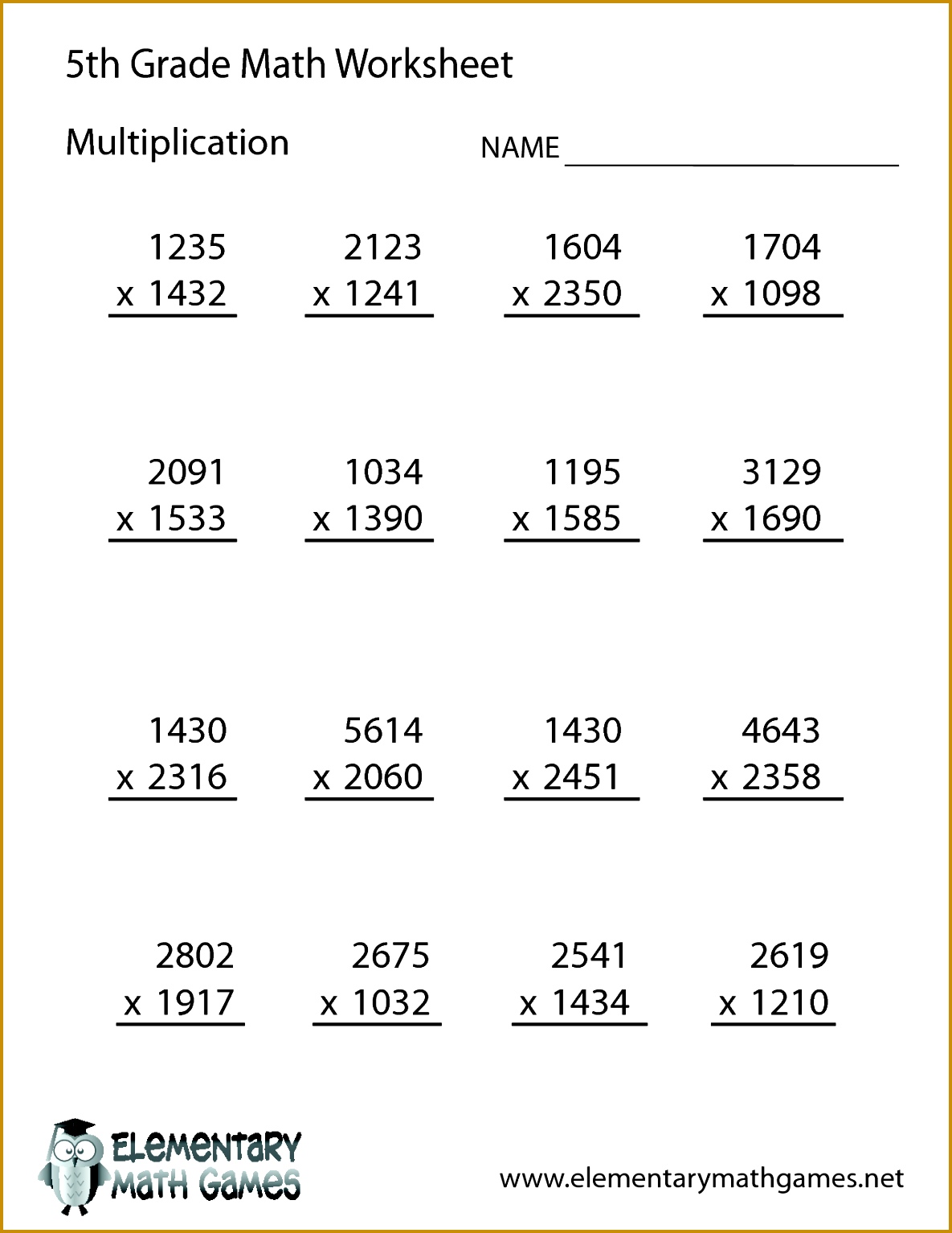 Free Math Worksheets for 5th Grade 15341185