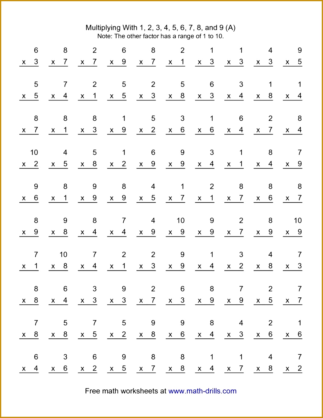 Math Worksheets Multiplication Vertical Questions Facts By 3rd Grade Pdf Fractions 4s 5th Decimals 1152 13861071