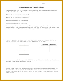 Genetics Practice Problems Codominance and Multiple Alleles 219283