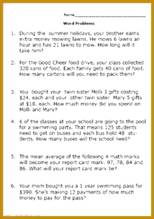 Test Your 5th Grader With These Math Word Problem Worksheets 311219