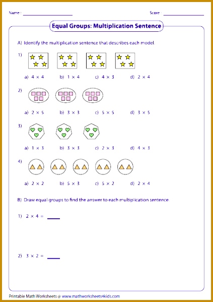 Equal groups & Multiplication Sentences 599423