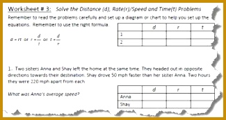 Distance Rate and Time Worksheet 3 of 5 173325