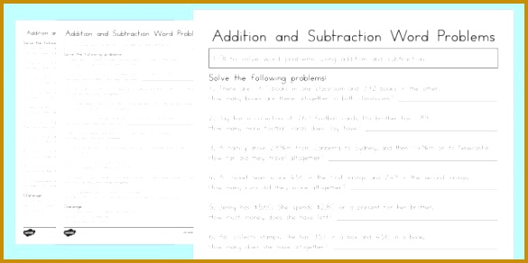 Addition and Subtraction Word Problems Worksheet Year 3 australia 292585