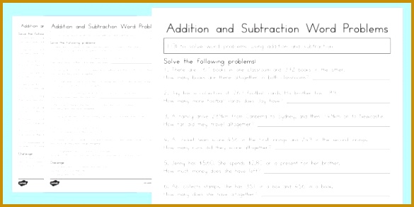 Addition and Subtraction Word Problems Worksheet Year 3 australia 292585