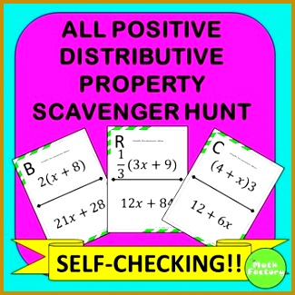 All Positive Distributive Property Scavenger Hunt Activity 325325
