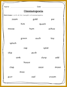 omatopoeia Worksheet 283219