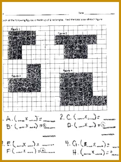 This worksheet gives students practice using the distributive property of multiplication while finding the area of irregular shapes 242325