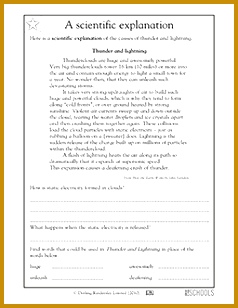 3rd grade 4th grade Reading Writing Worksheets Reading prehension thunder and lightning 308238