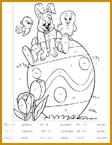 Easter color by number worksheet quiet time coloring in 283219