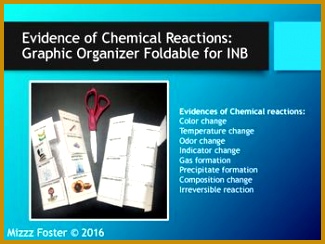 Evidence of Chemical Reaction 1 page Graphic Organizer Fol 244325