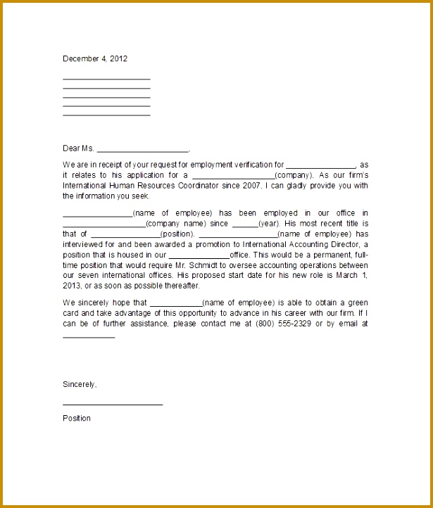 Printable Proof of Employment Letter Template 03 722615