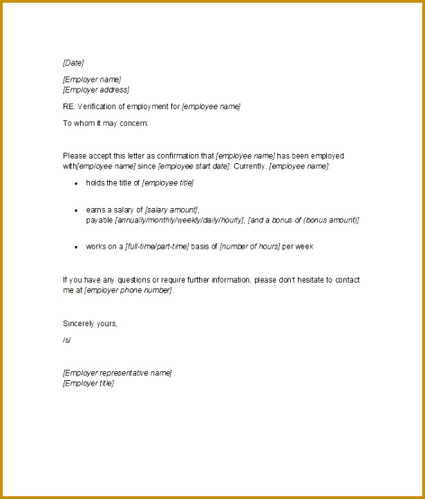 40 Proof Employment Letters Verification Forms Samples Proof Employment Letter 722615
